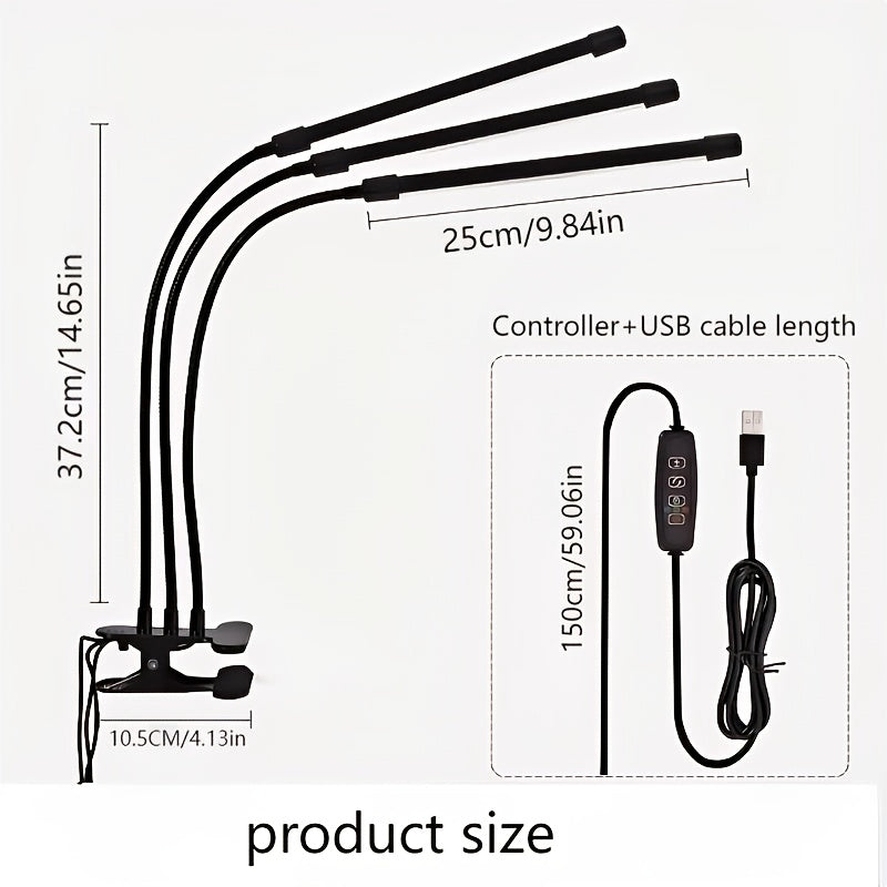 Multifunctional Adjustable Full Spectrum Plant Grow Light, User-Friendly Design, Perfect for Home Gardening and Indoor Plant Growth