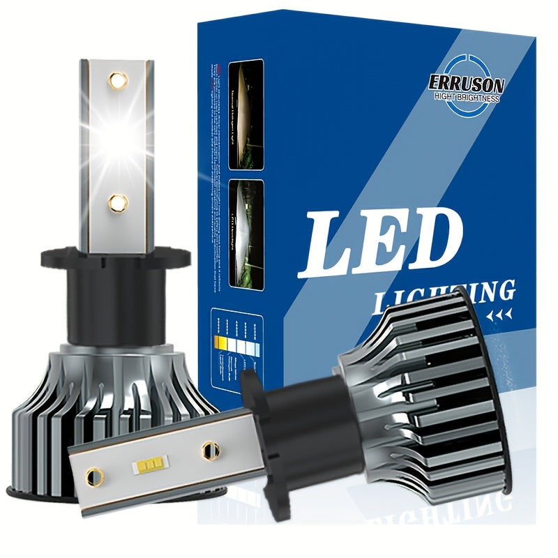 Erruson 2-Pack Dazzling Car Bulbs 9005/HB3 9006/HB4 H11 H4 H7 H1 High/Low Beam Dual-Use Turbo Light, 30000 Lumens 300W 3000K/4300K/6000K/8000K/25000K Car Light, 700% Brightness