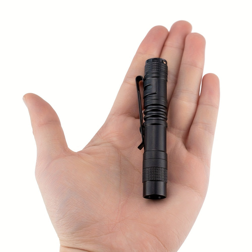 Compact Aluminum Alloy LED Flashlight Pen Style Design For Home & Outdoor Use Powered By AAA Batteries Battery Not Included