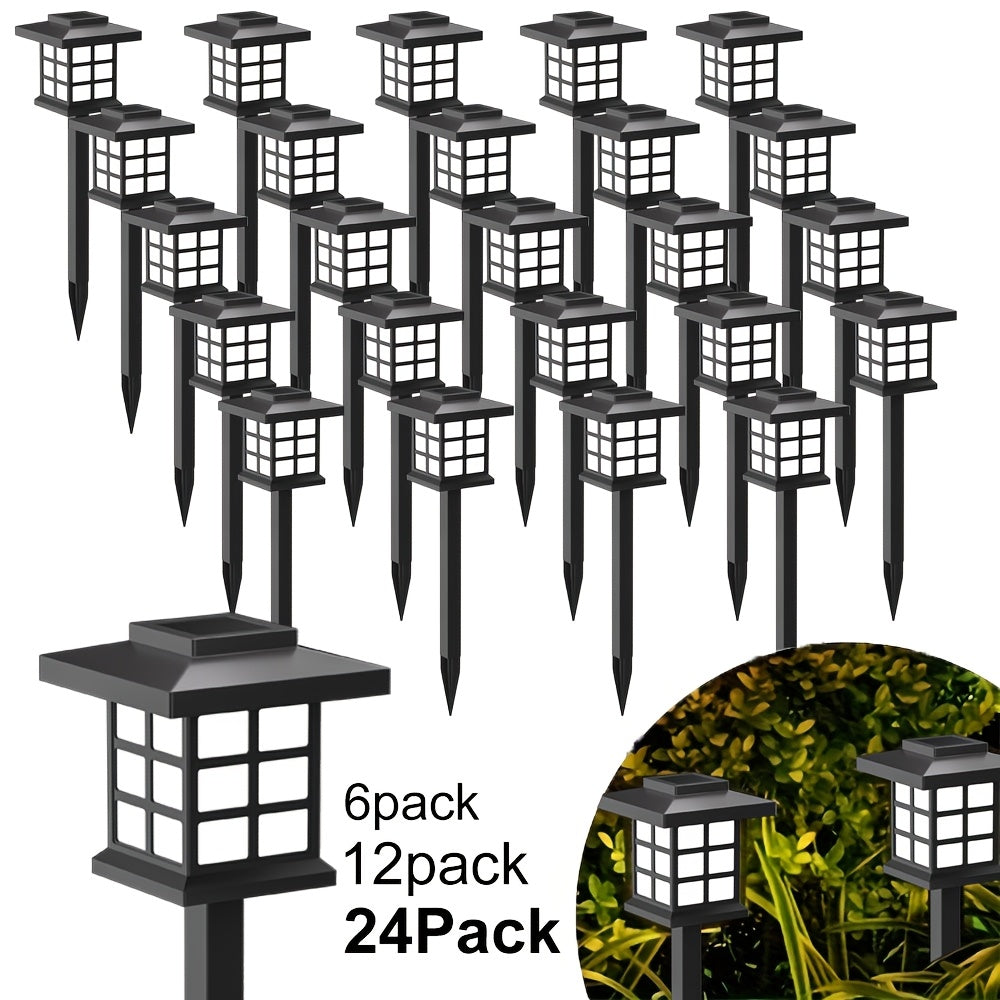 24/12/6 Pack LED High Quality Solar Lights, Suitable for Outdoor, Christmas Decoration, Illuminating Your Garden, Landscape, Pathway, Yard, Patio and Driveway Lighting (White/Warm/Color Light)