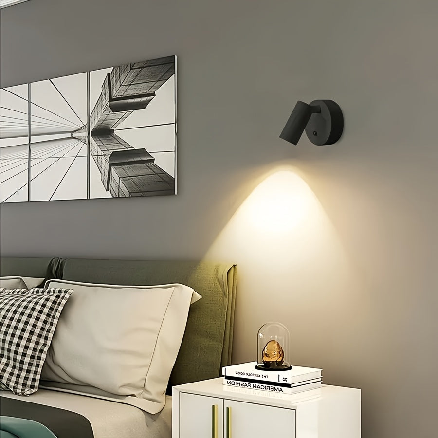 Multi-functional wireless spotlight, with 3 color modes, adjustable brightness and 2000mAh rechargeable battery - suitable for indoor decoration, plants and artwork - easy to install, touch control, white and black, computer accessories and peripherals
