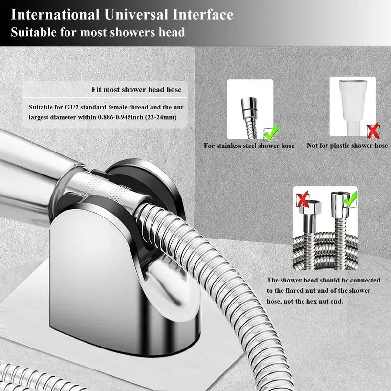 Universal Shower Caddy, Wall-Mounted Without Drilling, Adjustable for Home Use, Self-Adhesive Bathroom Accessory