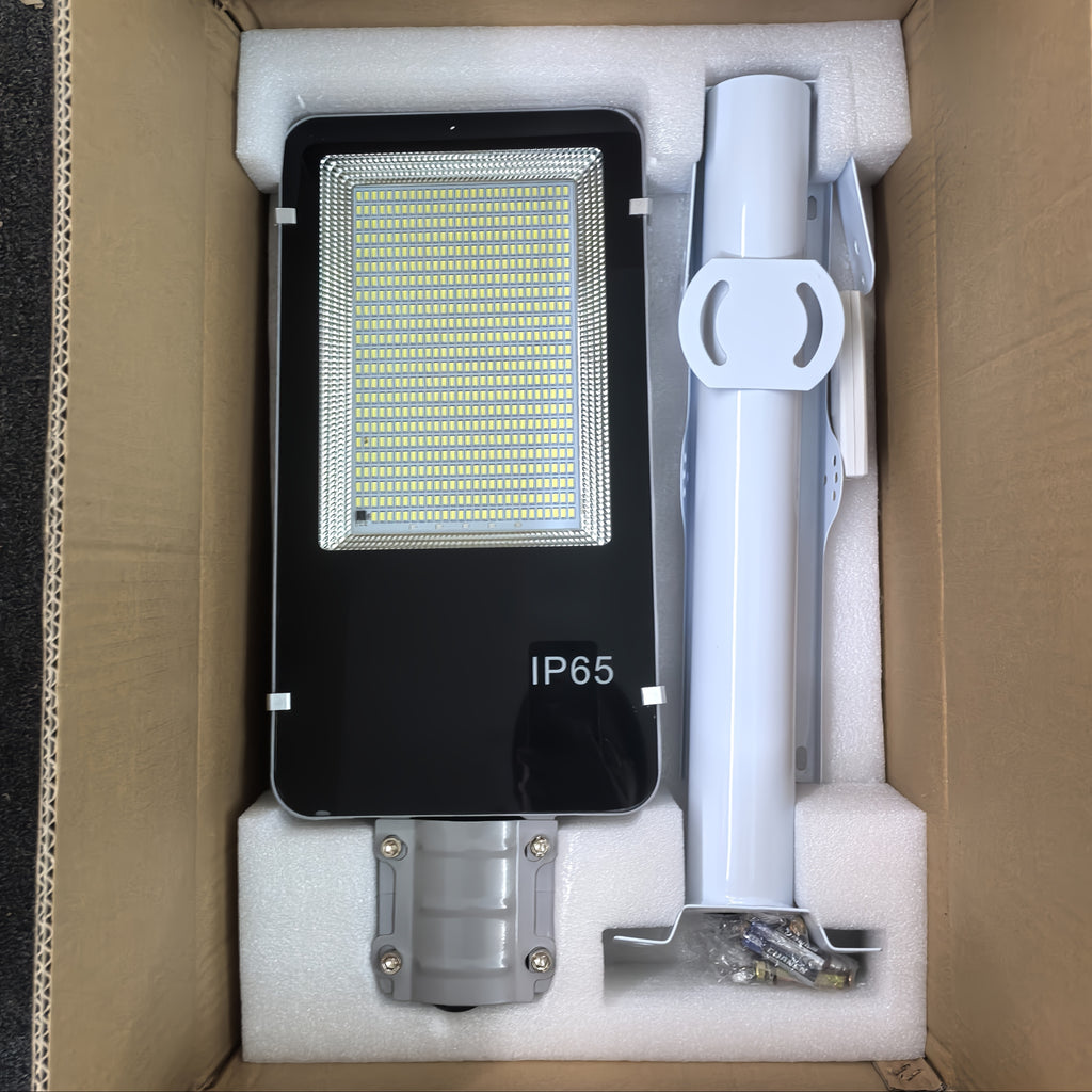 300 High-Brightness High-Efficiency Solar Street Light, Outdoor Parking Lot Light, Commercial Dusk-to-Dawn Motion Sensor Floodlight, High-Brightness LED Beads, Monocrystalline Silicon Solar Panel, Lithium Iron Phosphate Battery