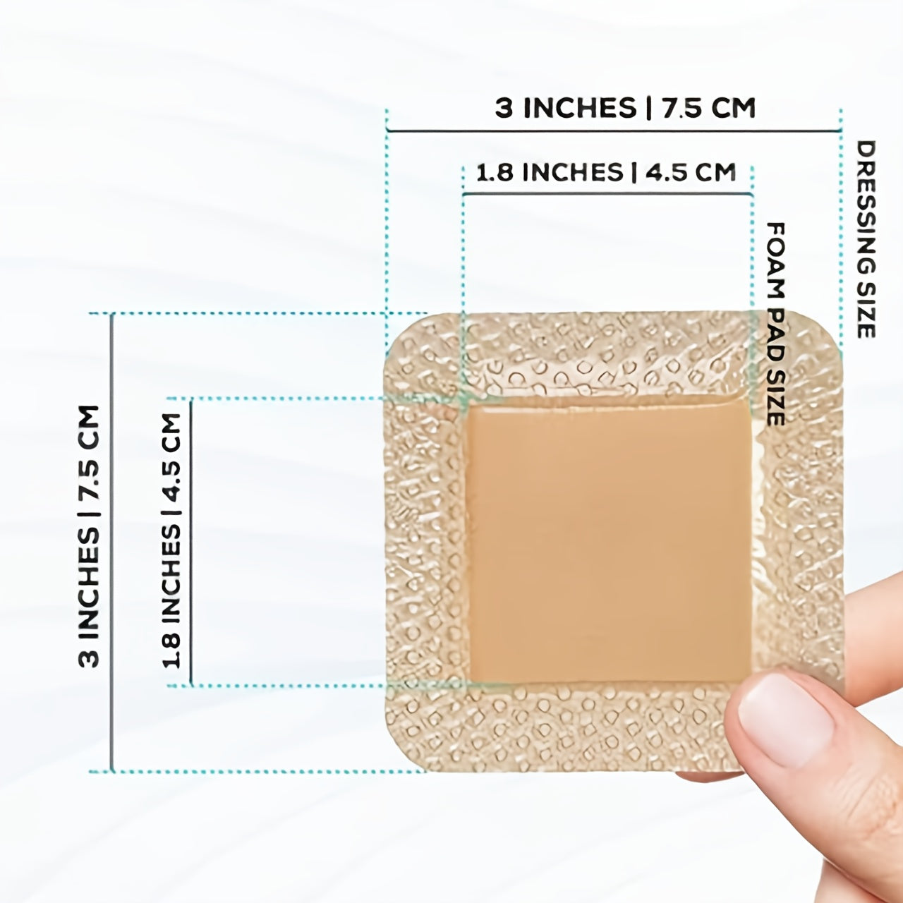 防水透气7.5*7.5cm硅凝胶泡沫敷料，方形独立包装的硅凝胶敷料贴，柔软贴肤的硅凝胶贴，7.5*7.5cm 硅凝胶泡沫敷料，聚氨酯泡沫敷料