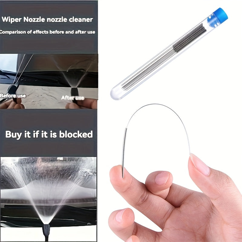 10-Piece Stainless Steel Nozzle Cleaning Tool Kit – For Windshield Wiper Jets, 3D Printer Nozzles, Gas Stove Burners, Shower Heads & Pipe Brushes