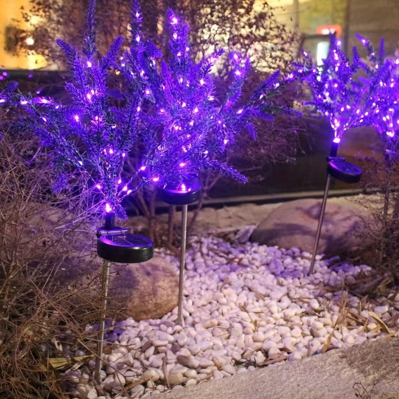 New Solar Glowing Lavender, Purple Light Ground Insert Outdoor Garden Atmosphere Decorative Light, Ground Insert LED Lawn Light, Festival Outdoor Display Lighting, Perfect for Decorating Courtyards, Lawns, Gardens and Pathways