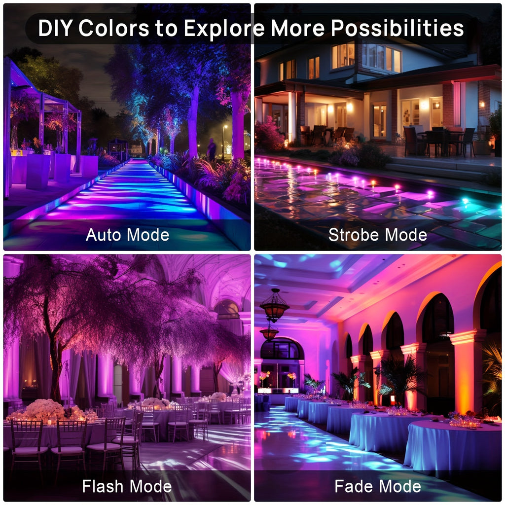 25W RGB Color Changing LED Flood Light, Indoor Outdoor, Halloween Party, Outdoor Landscape, Lighting, Light Pole, Wall Light, LED Stage Light, 1/2/4/6-Pack
