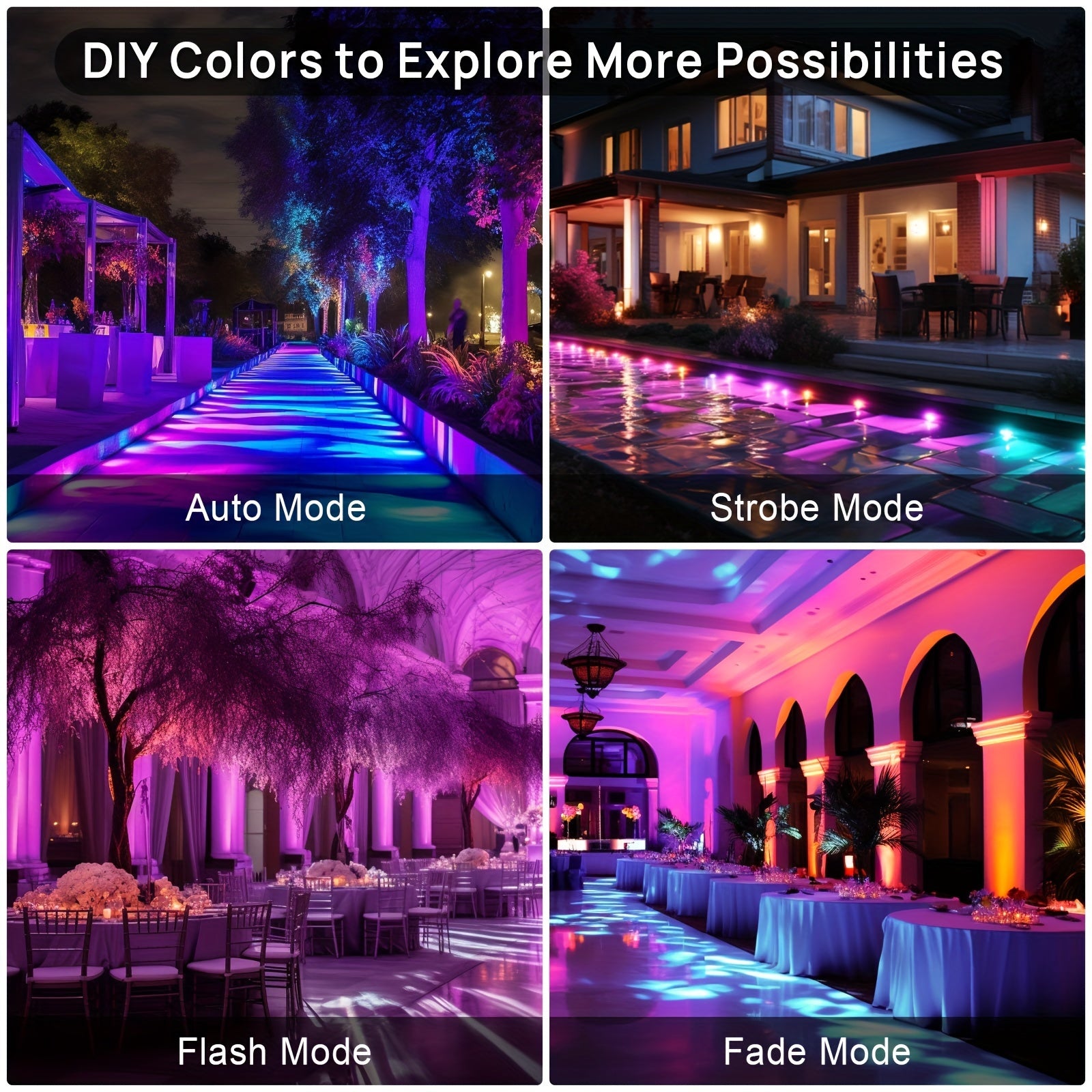 25W RGB Color Changing LED Flood Light, Indoor Outdoor, Halloween Party, Outdoor Landscape, Lighting, Light Pole, Wall Light, LED Stage Light, 1/2/4/6-Pack