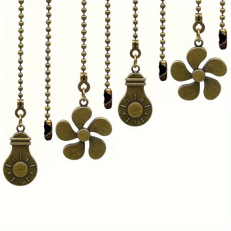 4Pcs Cross-border Hot Sale 5-Blade Lamp Accessories, Amazon Direct Supply, Ceiling Fan Extender, Fan Switch Pull Handle, Pull Rope Pendant, Electric Fan Bead Chain Switch Pull Handle, No Power Required, No Battery Needed, No Wireless Needed