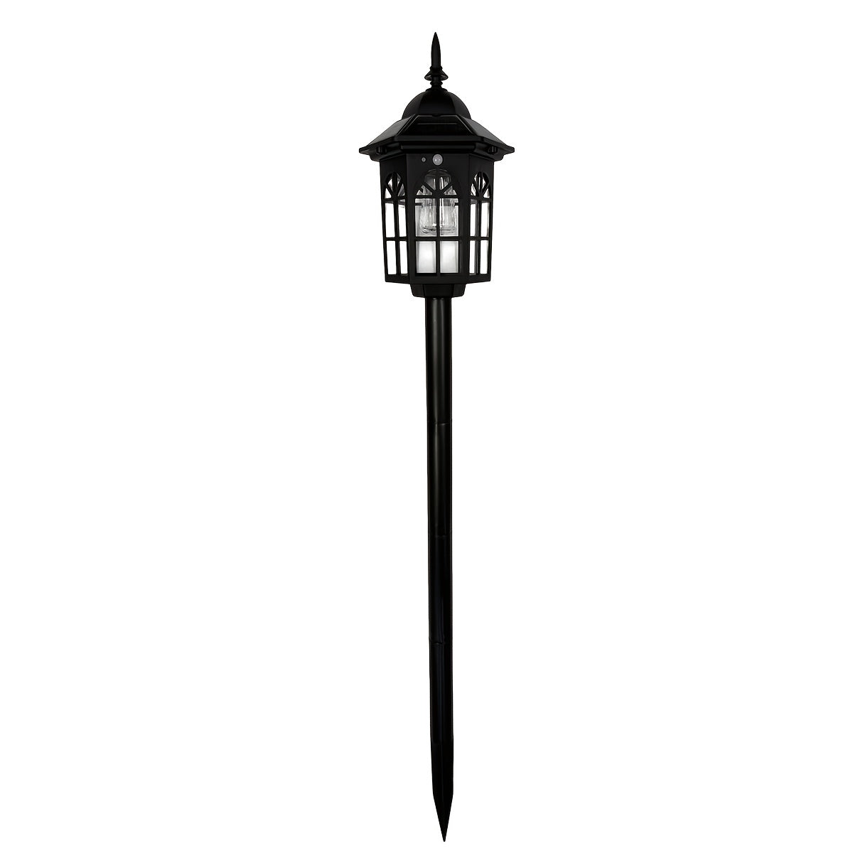 Large Solar Street Light with Motion Sensor and Smart Control, European Lantern Style Black LED Outdoor Light, Height 3.94ft, IP65 Waterproof, Durable Plastic and Long-Lasting Battery, Perfect for Courtyard, Garage, Door, Garden, Square, Street