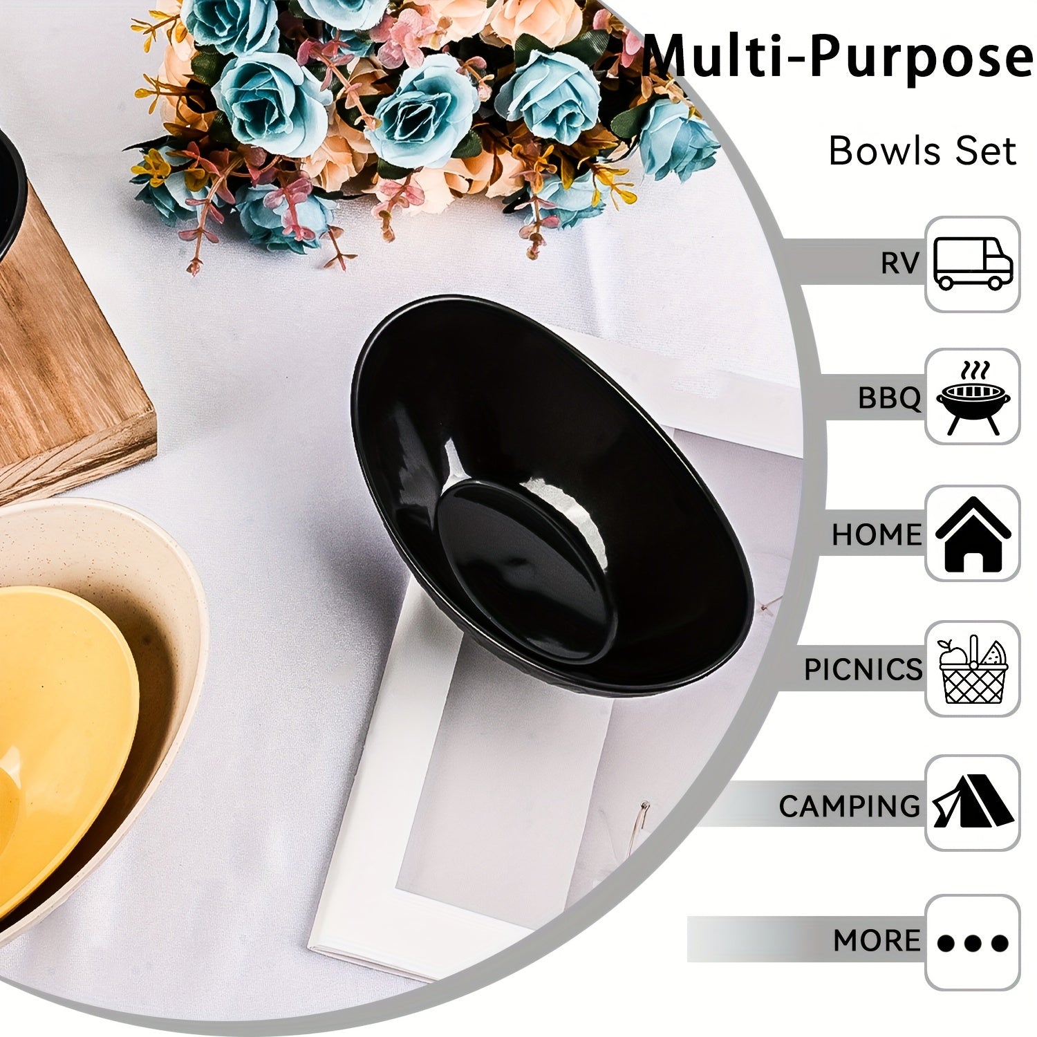 2PCS Ingot Shape Unbreakable Bowl – Kitchen Bowl for Oatmeal & Salad, Serving Bowl for Salad, Side Dishes, Pasta