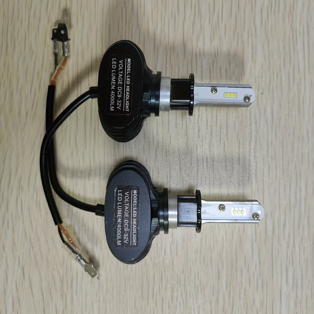 Motorcycle LED Bulb Set (2-Pack) - H3 Connector, High/Low Beam, 6500K Cool White Light, with Heatsink, Easy to Install, Suitable for Cars, Trucks and Motorcycles, Made of Aviation Aluminum, Motorcycle Modification Parts