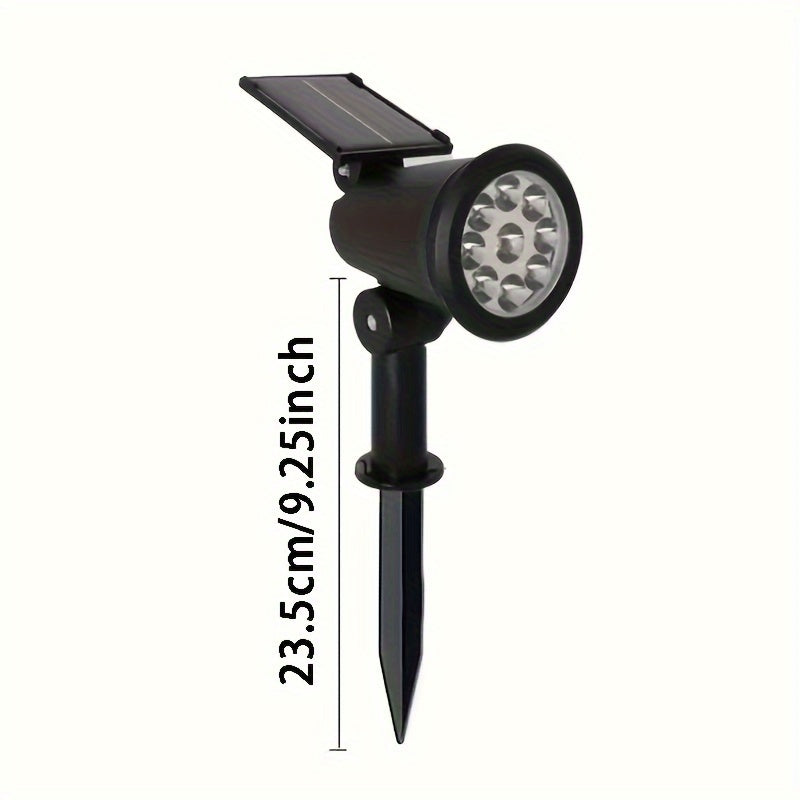 9 LED Solar Spotlight, Color & White Outdoor Garden Lawn Light, Easy Installation, Ideal for Exterior Wall Stair Patio Courtyard Swimming Pool