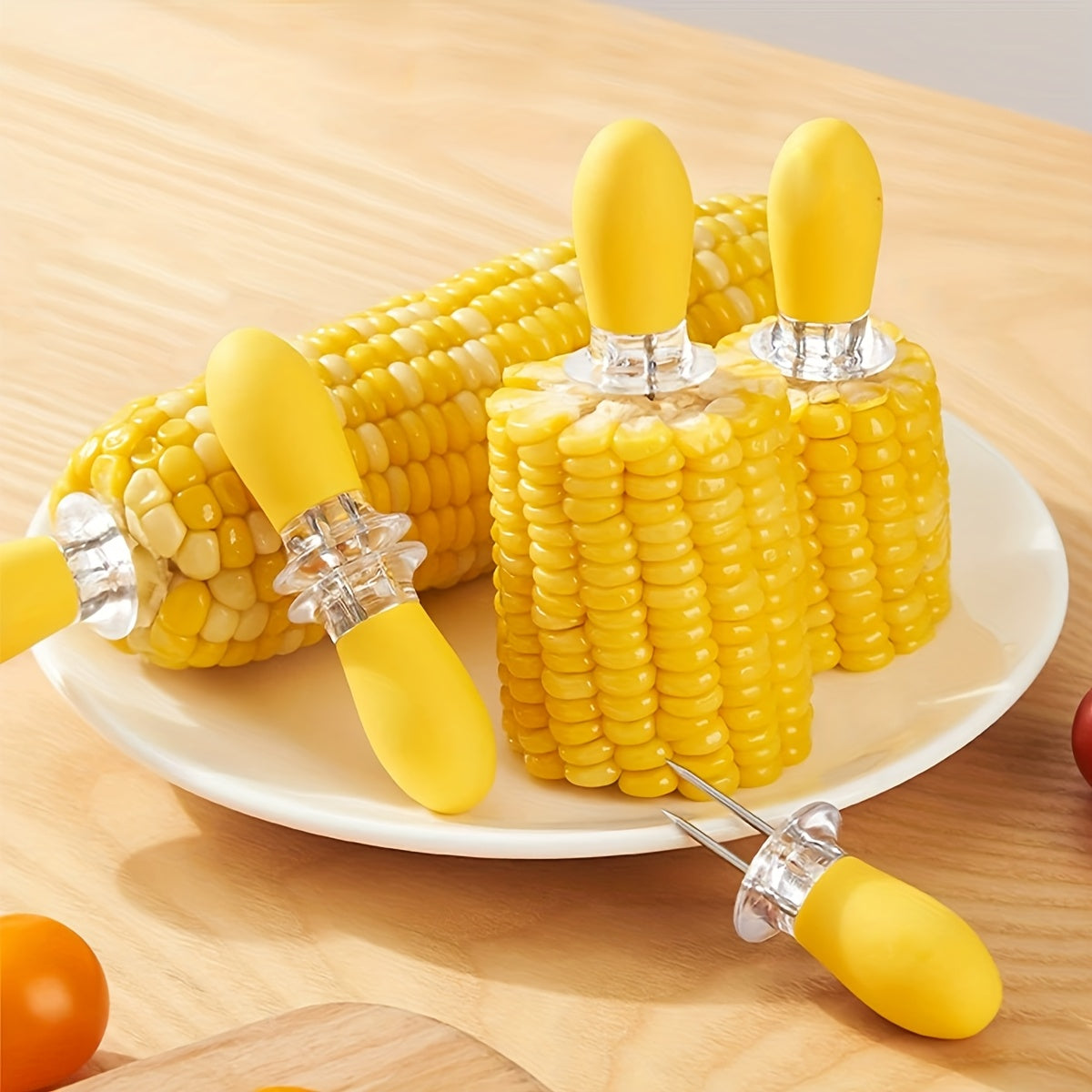 2PCS/4PCS/6PCS/8PCS Stainless Steel Corn Holders, BBQ Skewers, Corn Forks, Fruit Forks, Household Corn Cooking Gadgets