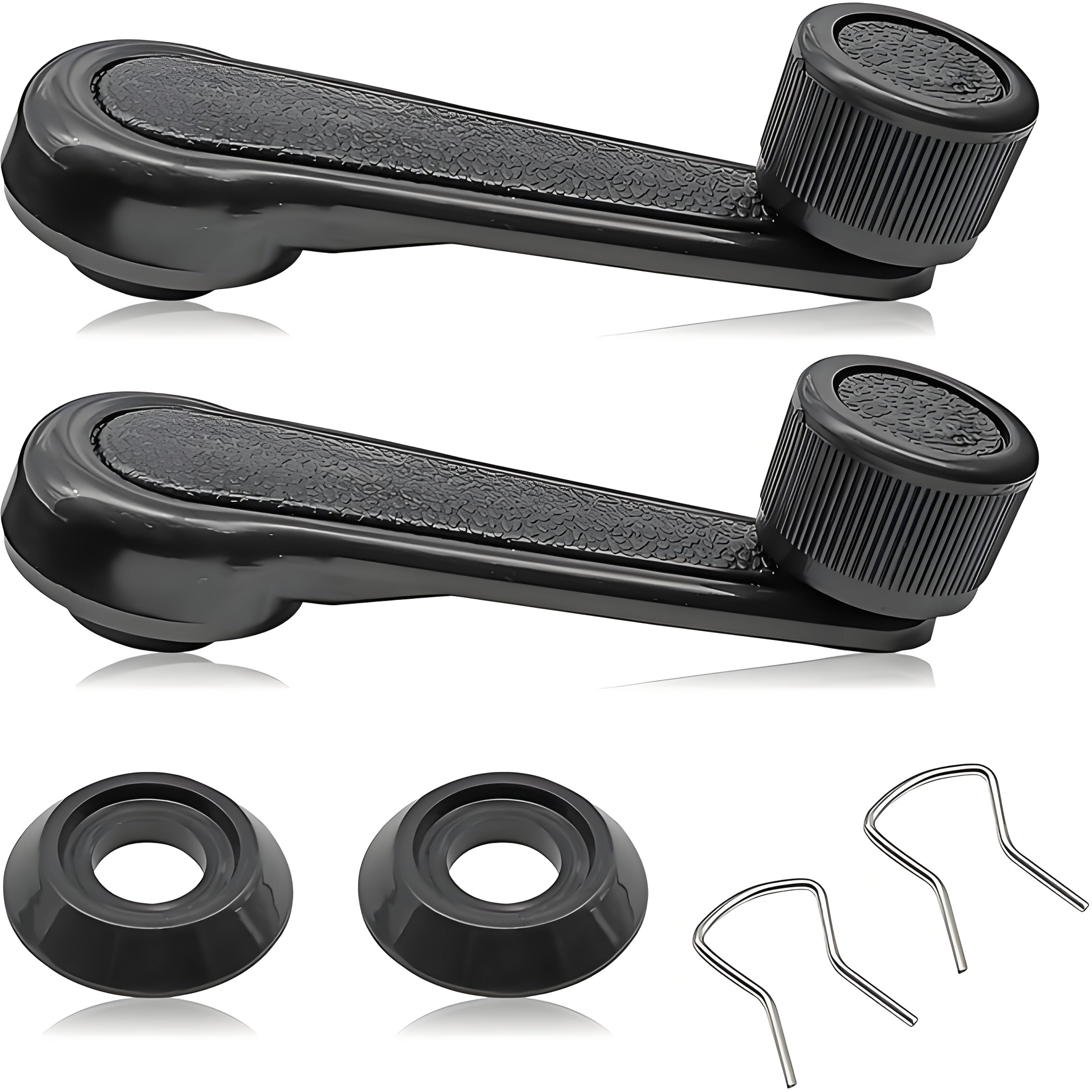 2-Piece Manual Window Crank Handle Set, Driver & Passenger Side Replacement Handles for 1992-1998 Geo, Chevy Tracker, SUZUKI, Window Regulator for Most 4-Wheel Vehicles, Left/Right Operation, Non-Electric