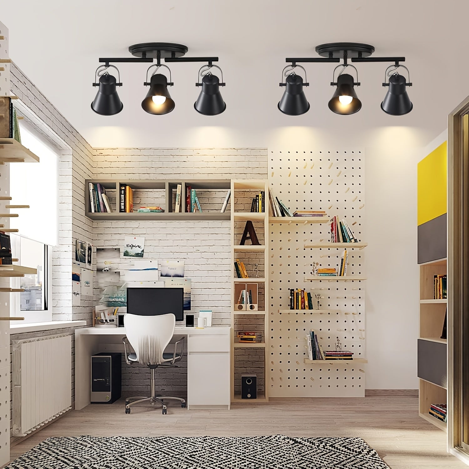 3-2-1 Modern Light Luxury Track Light - Adjustable Ceiling/Wall Floor Lamp, Suitable for Living Room, Bedroom, Dining Room, Bathroom and Mirror Vanity