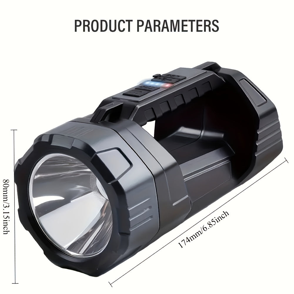 Rechargeable Portable LED Camping Lantern, 6 Modes, Portable COB Work Flashlight with Side Light, Blue & Red Flashing, Emergency, Ideal for Camping, Fishing, Repairs & Emergency Situations