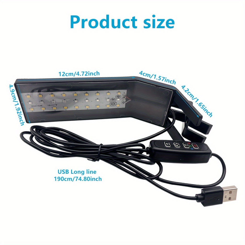 1/2 Pcs LED Aquarium Light, 3/9/12H Timer, 3 Color Temperature USB Powered, 10 Dimmable Brightness Levels, Rich Grow Light for Fish and Aquatic Plants, Battery-Free