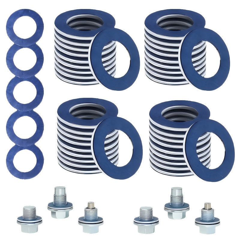 Toyota Lexus Aluminum Oil Drain Bolt Gasket 90430-12031 Compression-Type Oil Pan Seal Ring, Fits Camry Corolla RAV4, Essential Consumable for Oil Change