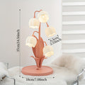 Pink warm table lamp, gold light luxury table lamp, five lily of the valley flowers table lamp, creative acrylic flower shape, home decoration desk lamp, floral theme ambiance light, themed homestay hotel decorative lamp