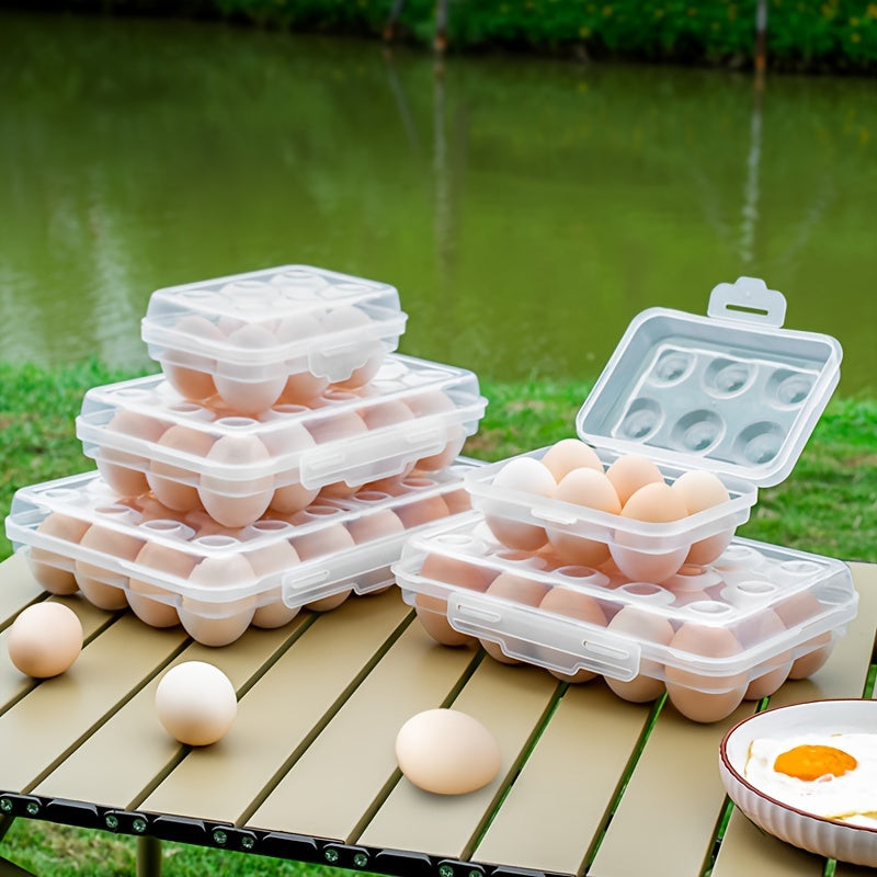 6/15/24 Compartment Shockproof Combinable Stackable Egg Storage Box, Food Grade Transparent, Portable for Refrigerator, Cabinet and Outdoor Camping, Egg Protection Container, BPA-Free