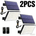 1/2 Pack 400LED Outdoor Solar Wall Light with Motion Sensor, LED Cool White Solar Floodlight, High Brightness Solar Street Light, Larger Solar Panel, Easy to Install, Super Bright, Auto On/Off, Perfect for Porch, Courtyard, Garage, Fence, Pathway