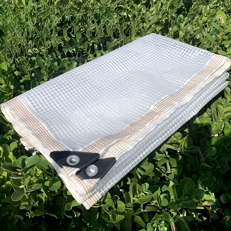 耐用防水户外油布，轻量透明油布，带PE网格，设计为防风窗帘，适用于花园家具，适合户外钓鱼和露营地面保护