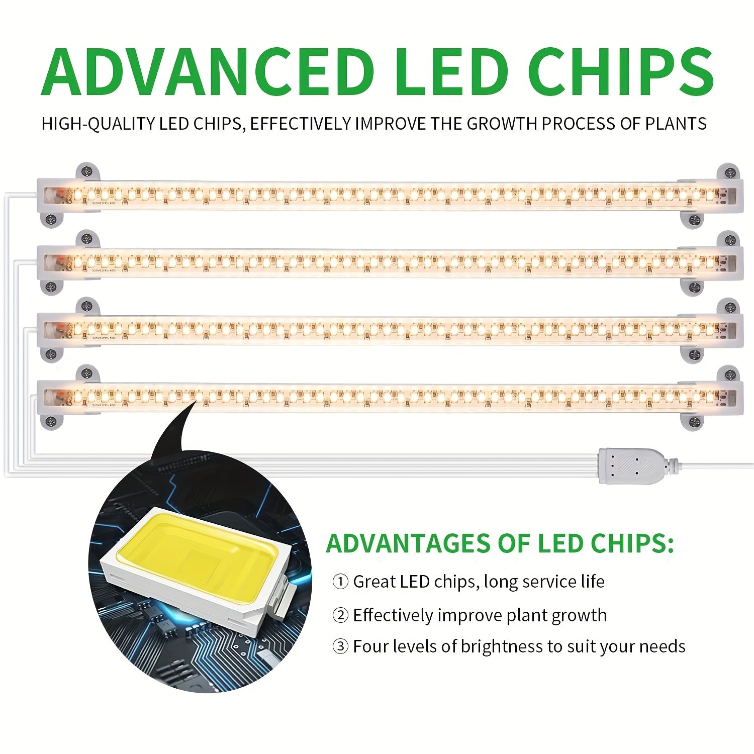 1/2-Pack LED Plant Grow Light Strip, 6000K Full Spectrum Grow Light for Indoor Plants, Daylight Grow Lamp with 3/9/12H Timer, 10 Dimmable Levels for Hydroponics Succulents, Plant Shelf Use