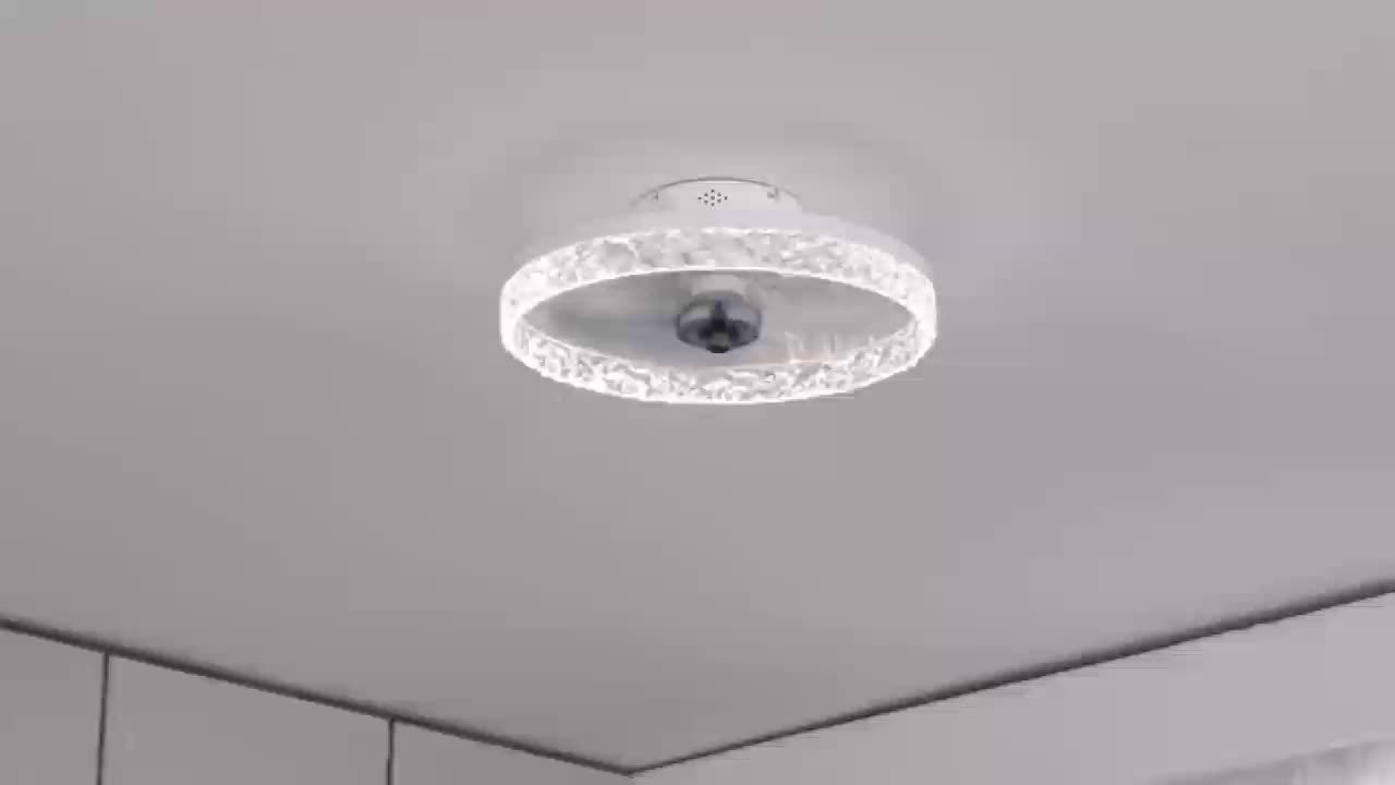 19.7 Inch Low Profile Flush Mount Ceiling Fan with Light, 3 Color Dimmable LED, 6 Speed Timer Remote Control, Reversible Motor Ceiling Lamp for Room & Bedroom Decor