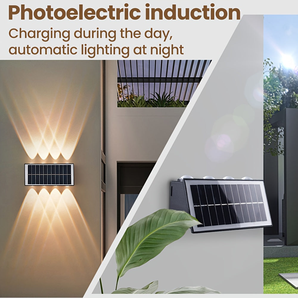 1-Piece Solar Wall Light, RGB Color Wall Washing Light, Outdoor Decorative Light, Ambient Light, Garden Light, Exterior Wall Light, IP54, Suitable for Villa Exterior Walls, Courtyard, Balcony, Garden, Park, Scenic Spots, Garden Decoration