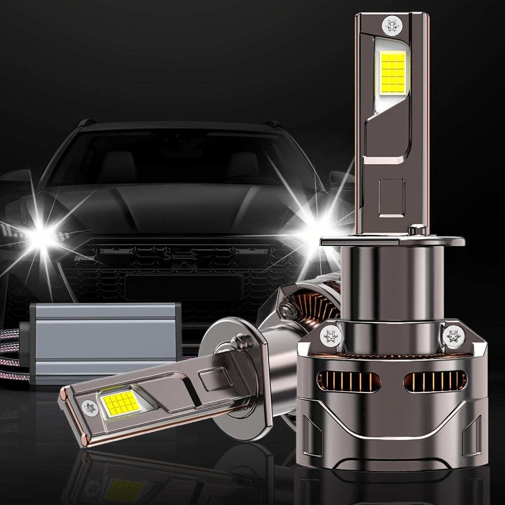 2-Pack, H4/9003/HB2 H7/H18 9005/HB3 9006/HB4 H11 H1 9012/HIR2 Headlight LED Car Headlights, Super Bright, Canbus External Driver, High Lumen Bulbs 58000LM, Lifespan Up to 60,000 Hours, Fast Cooling Fan, QY030, No Battery Included