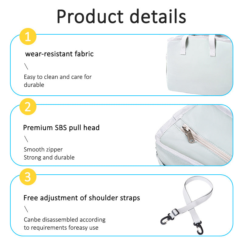 DBQ6 宇宙万能宠物推车挂袋 - 耐用尼龙收纳包带拉链闭合，解放双手便携设计适用于健身房、旅行及短途出行 - 时尚多功能整理包