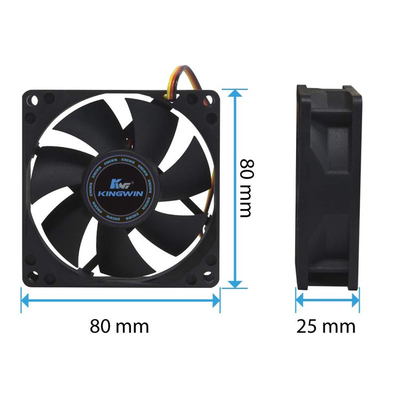 80mm CF-08LB Silent Cooling Fan, Long Life Bearing, Ultra Quiet High Efficiency Heat Dissipation, Excellent Ventilation for PC Case and CPU Heatsink