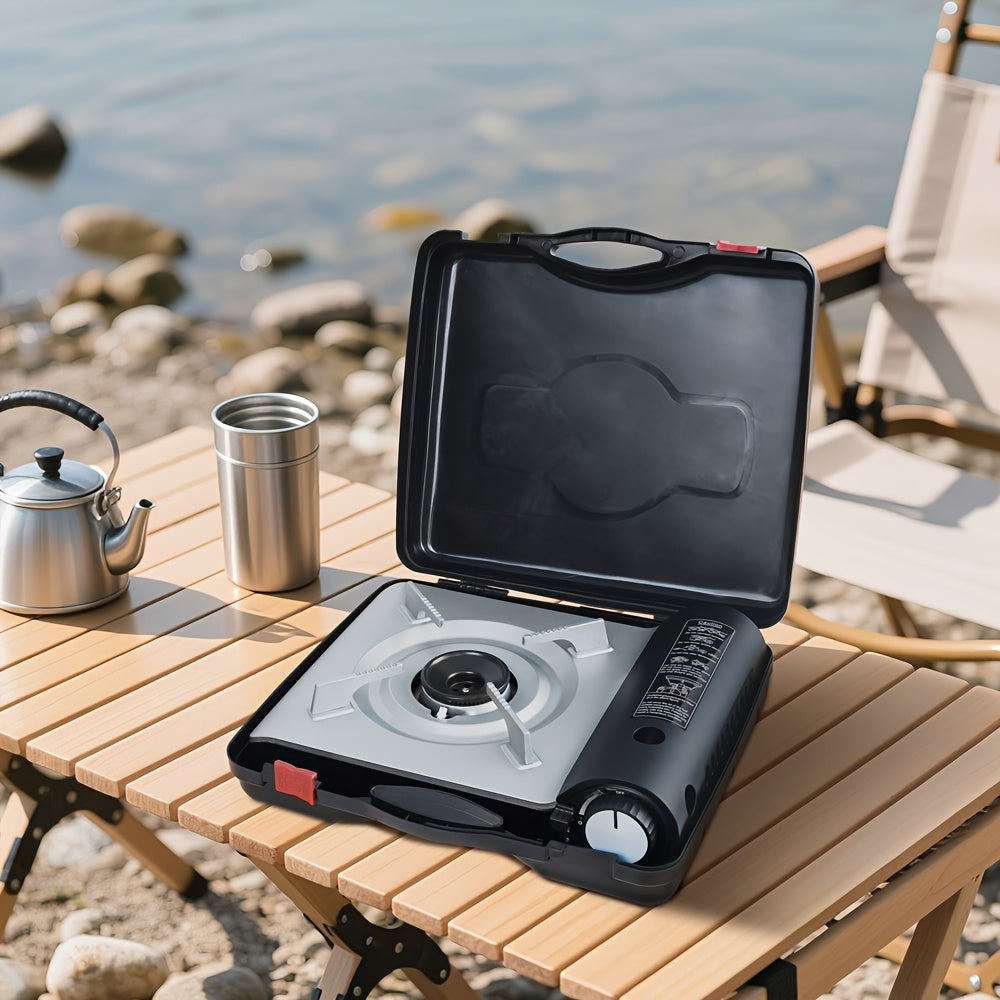 REDSUN F8 Outdoor Portable Butane Gas Stove 3.0kW – Ultra-Slim Design, Blue Flame Burner with Upgraded Ceramic Fire Cover, High Temperature Resistant, Overpressure Protection