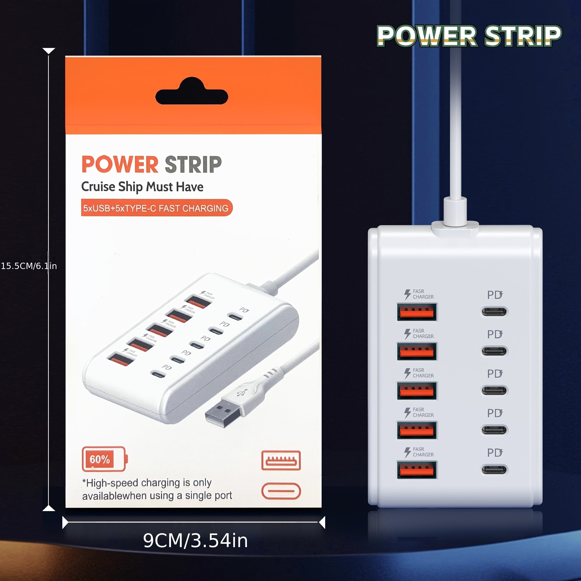 Multi-Port USB PD Fast Charger Type C, Quick Charge Wall Charging Adapter, Universal Portable Power Plug for Mobile Phone Tablet