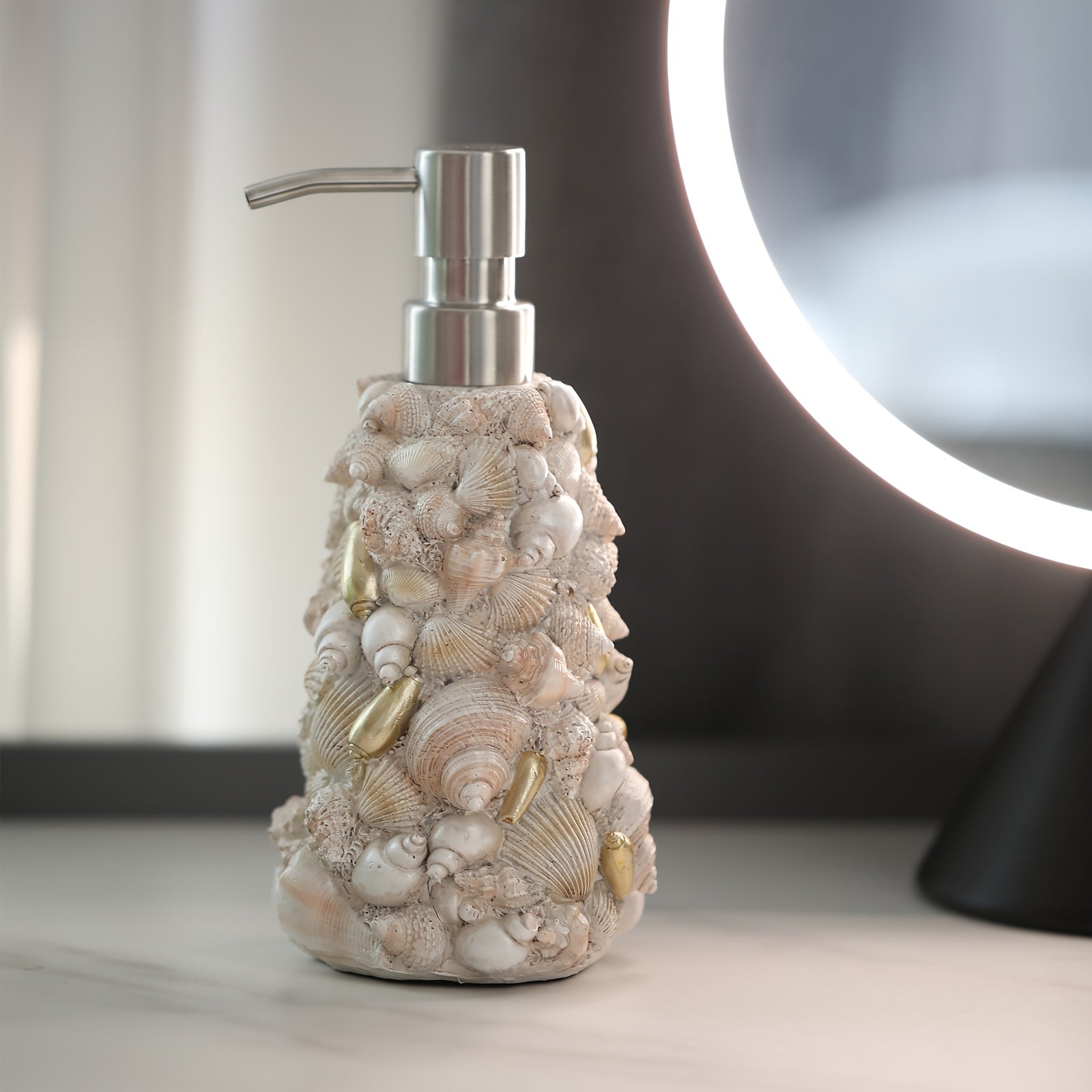 1pc Shell-Shaped Soap Dispenser - Refillable Bottle for Home, Kitchen & Bathroom, Creative Ocean Style Decor