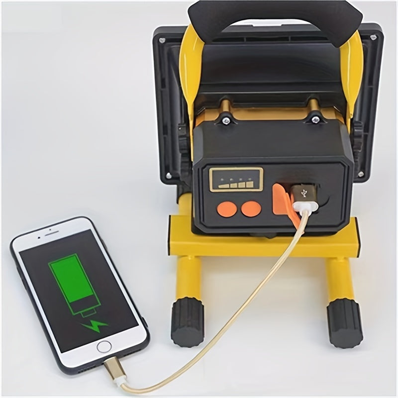 LED Emergency Rechargeable Outdoor Work Light, Super Bright Strong Light for Construction Sites, Camping, Night Market, Street Stall, Square, Handheld Floodlight