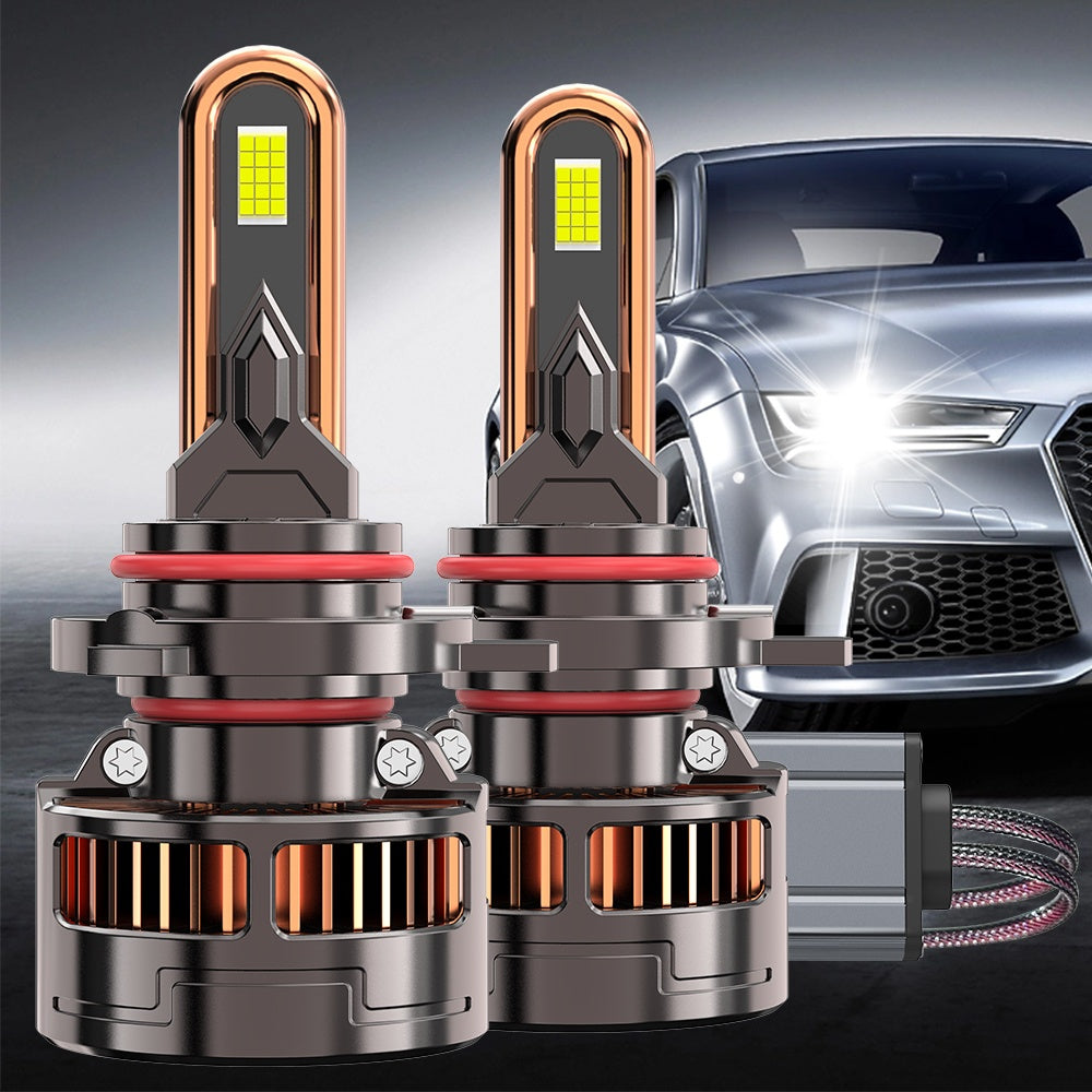 2-Pack Car Headlight Bulbs H8/H9/H11/H16-QB046 H4/9005/H1/H4/9003/HB2/H11/9006/H1/9012, 9570 CSP Chip, 300W, 50000 Lumens, 7500K, Vehicle Lighting Upgrade, LED Headlight Bulbs, Plug-and-Play Car Headlights, Suitable for 12V/24V Voltage
