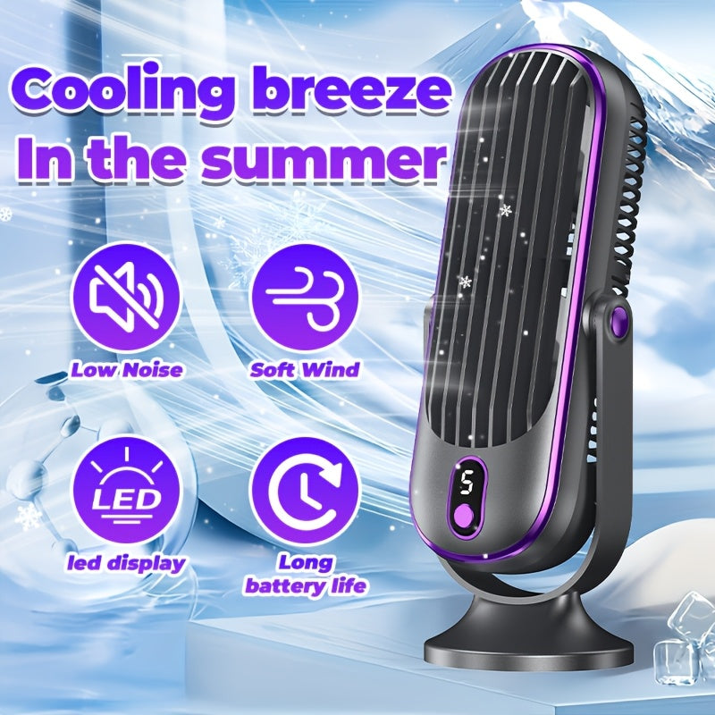2026 Portable Desk Fan, Quiet Motor, USB Rechargeable, 5 Speed Levels, 720° Rotation, 5 Colors, 1200mAh Battery, for Office, Travel, Camping, RV &amp; Gifts