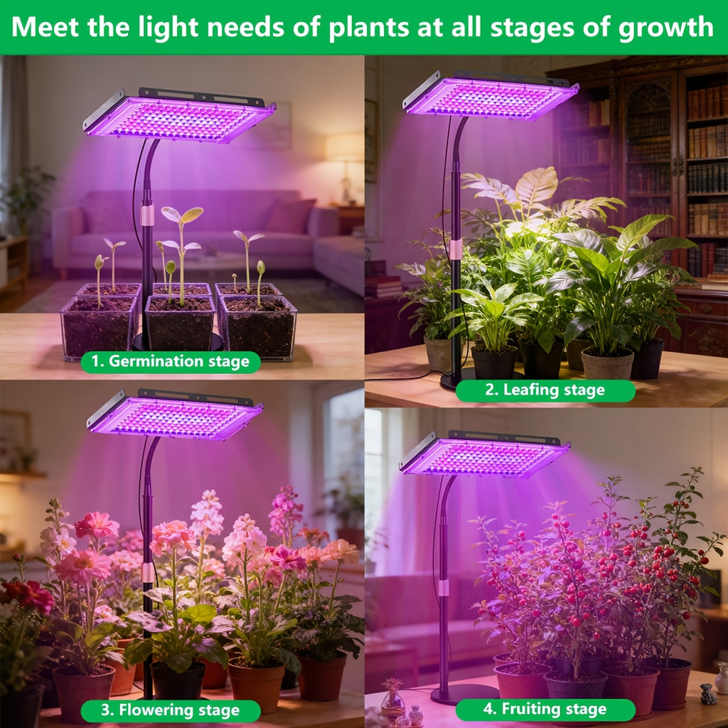 Desktop Indoor Plant Grow Light, 144 LED Full Spectrum Grow Lamp, Large Size Adjustable Height Flexible Gooseneck Plant Light