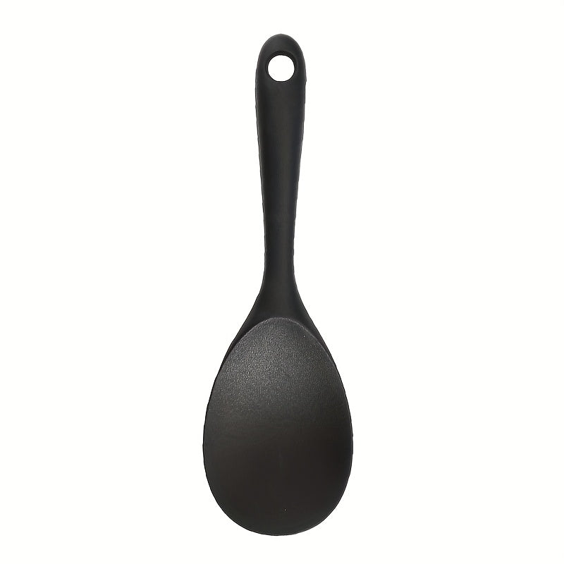 1PC Integrated Silicone Rice Spoon, Non-stick Heat Resistant Rice Cooker Spoon, Full Wrapped Kitchen Serving Spoon, Suitable for Rice, Salad and Mashed Potatoes