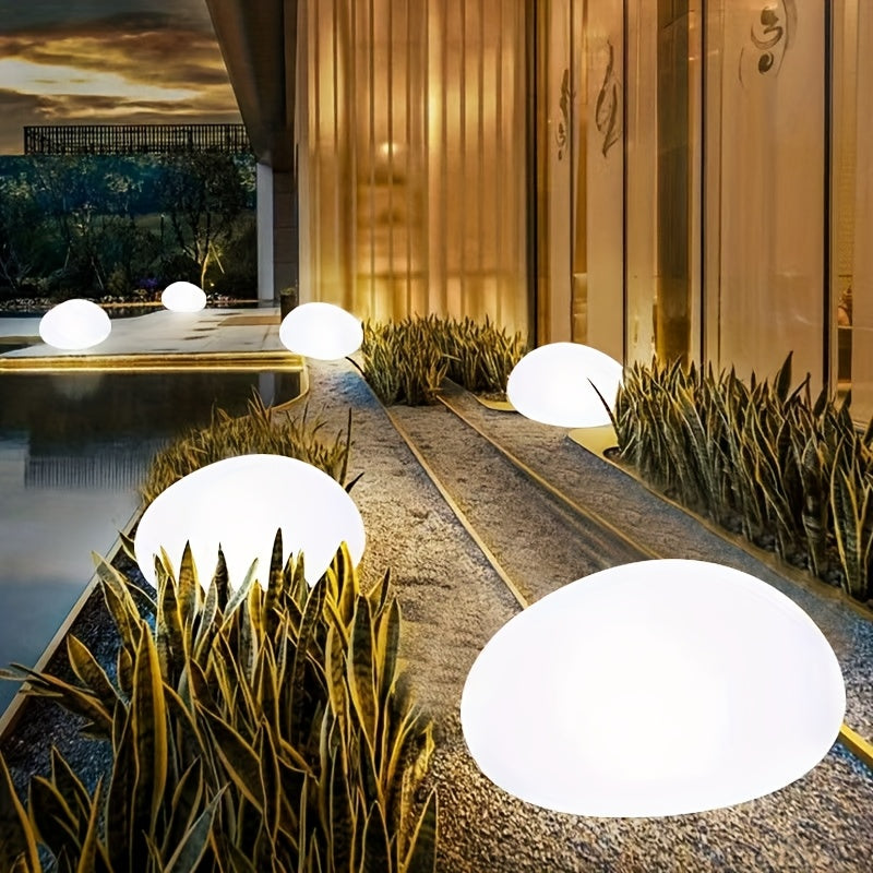 Solar Artificial Stone Light, Indoor & Outdoor Dual-Use Simulation Lighting, Auto On/Off No Wiring Required, Spherical LED Ambient Light, Courtyard Pathway Patio Tabletop Decorative Lighting