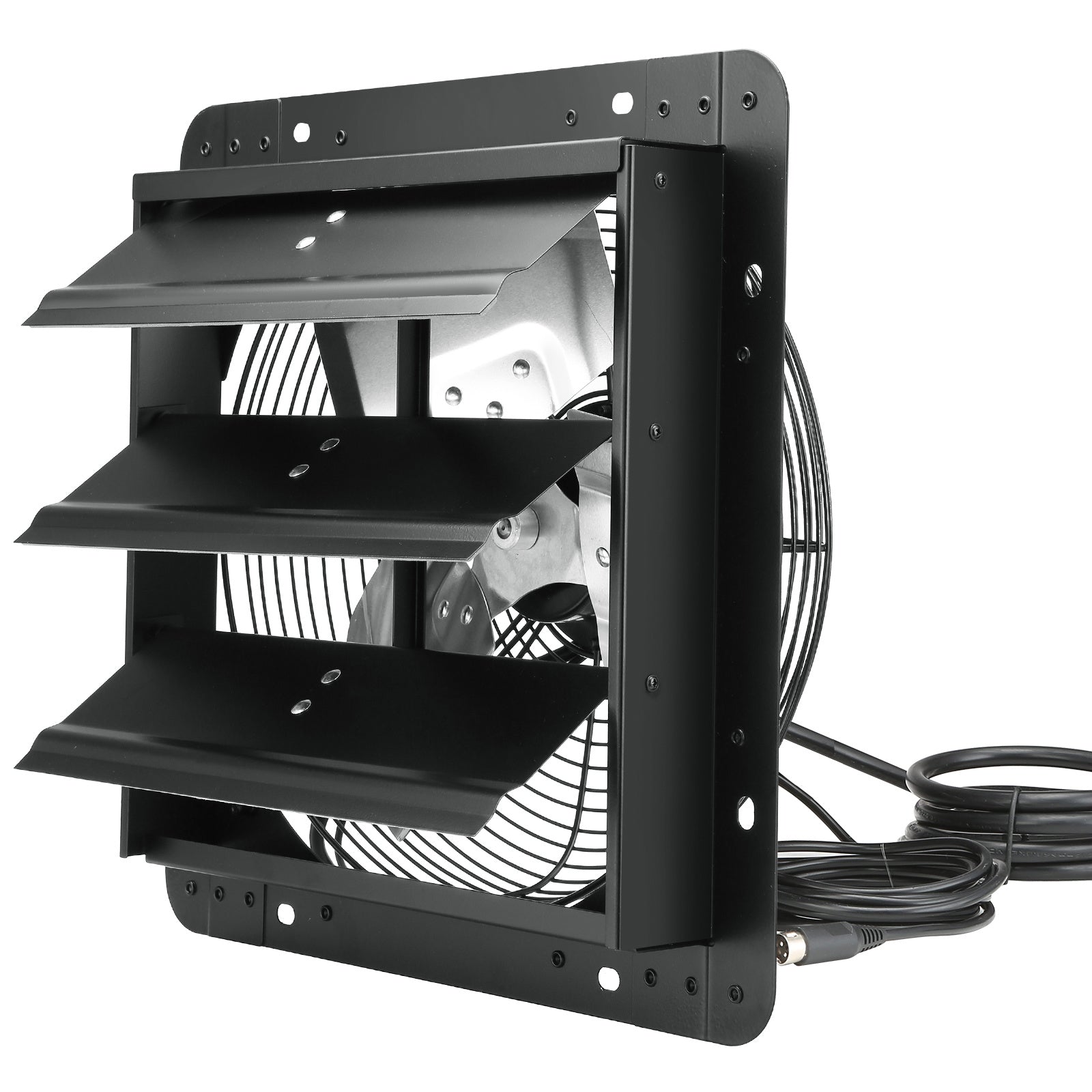 VEVOR Shutter Exhaust Fan, 12''/14''/16'' with Temperature and Humidity Controller, EC Motor, 940 CFM/1513 CFM/1747 CFM, 10-Speed Wall Mount Attic Fan for Greenhouse, Garage, Shed Ventilation and Cooling