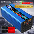 8000W峰值4000W持续高功率纯正弦波车载电源逆变器， 12V 转 AC 220V230V，高功率工业逆变器，适用于房车、户外露营、空调，带过载保护，无电池，适合手机、笔记本电脑及其他设备