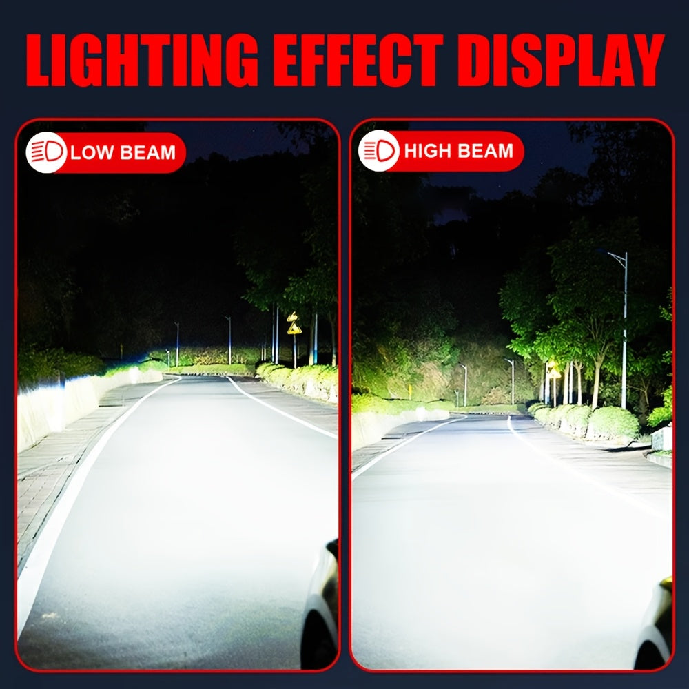 2-Pack Car LED Headlight Bulbs H1/H4/H7/H18/H8/H9/H11/H16/9005/HB3/9006/9012 1000% Brightness Increase No Battery High/Low Beam Integrated 60000 Lumens 7500K Color Temperature 12V-24V Voltage Fast Heat Dissipation Plug-and-Play H7 Model LED