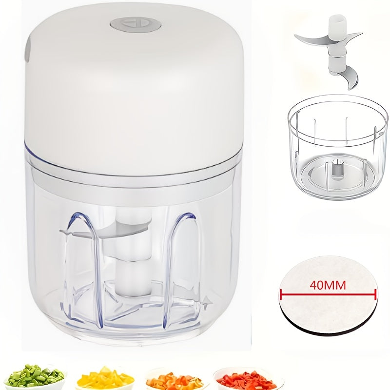 8.45oz Mini Rechargeable Garlic Mincer Meat Grinder, With Fridge Magnet, Durable and Sturdy, Perfect for Mashing Garlic, Chili, Onion, Minced Meat and Nuts