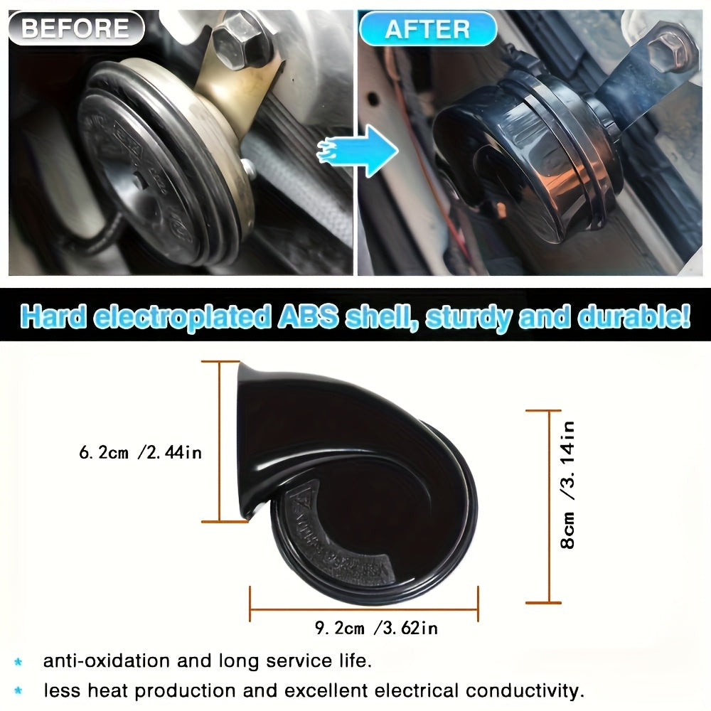 2V Snail Horn High Low Tone Car Horn Replacement for Toyota Corolla Camry Highlander/Venza, Reiz Land Cruiser Prado, Land Cruiser Alpha Prius/Previa Granvia Highlander Prado Land Cruiser Levin 2025 2024 2023 2022 2021 2020 2019