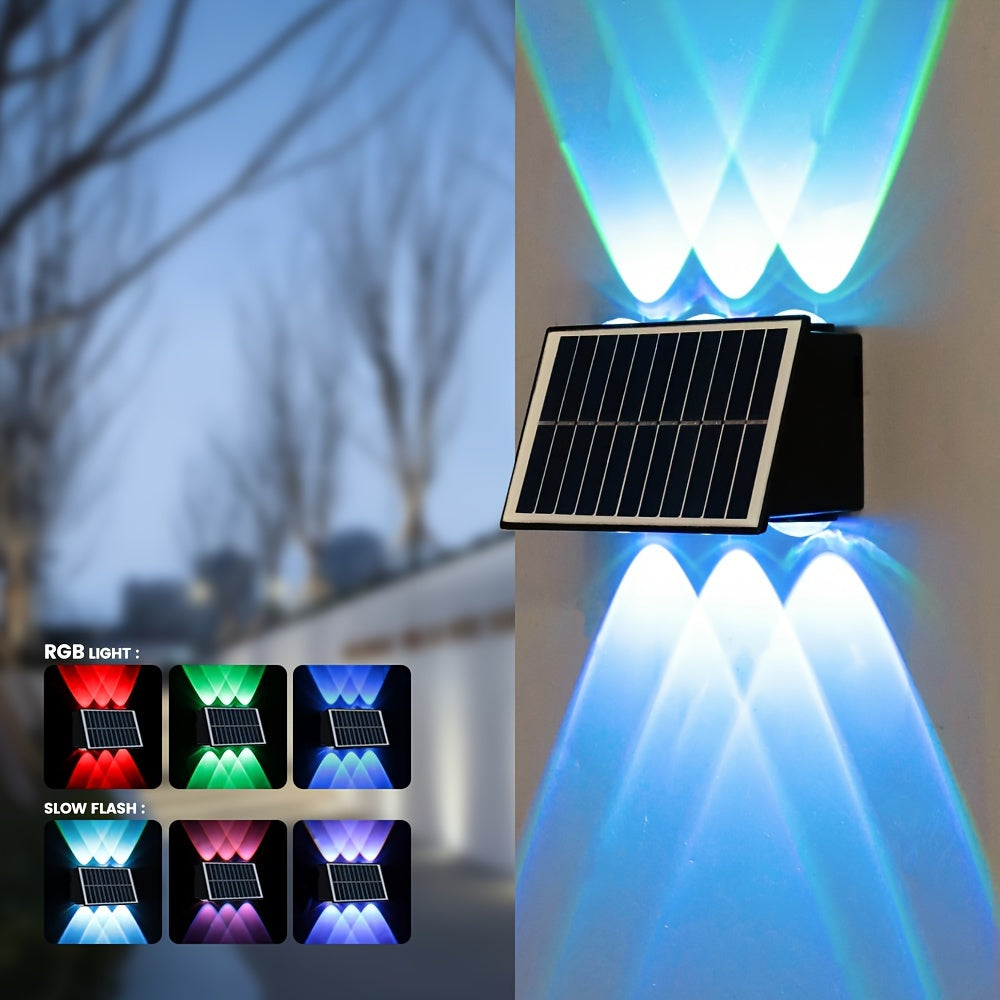 One-Piece Solar Wall Light, Colorful Wall Light, Outdoor Wall Light, Wall Washer Light, Ambient Light, Outdoor Courtyard Light, Suitable for Courtyard, Villa, Exterior Wall, Balcony, Outdoor Decorative Light