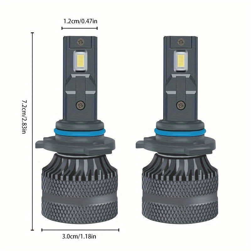 2Pcs HB3 9005 HB4 9006 HIR2 9012 LED Car Bulbs, H8 H1 H4 H7 H11 High/Low Beam Fog Light 120W Super Bright White 6500K, Bright CSP Chip Design LED Plug-and-Play Bulbs