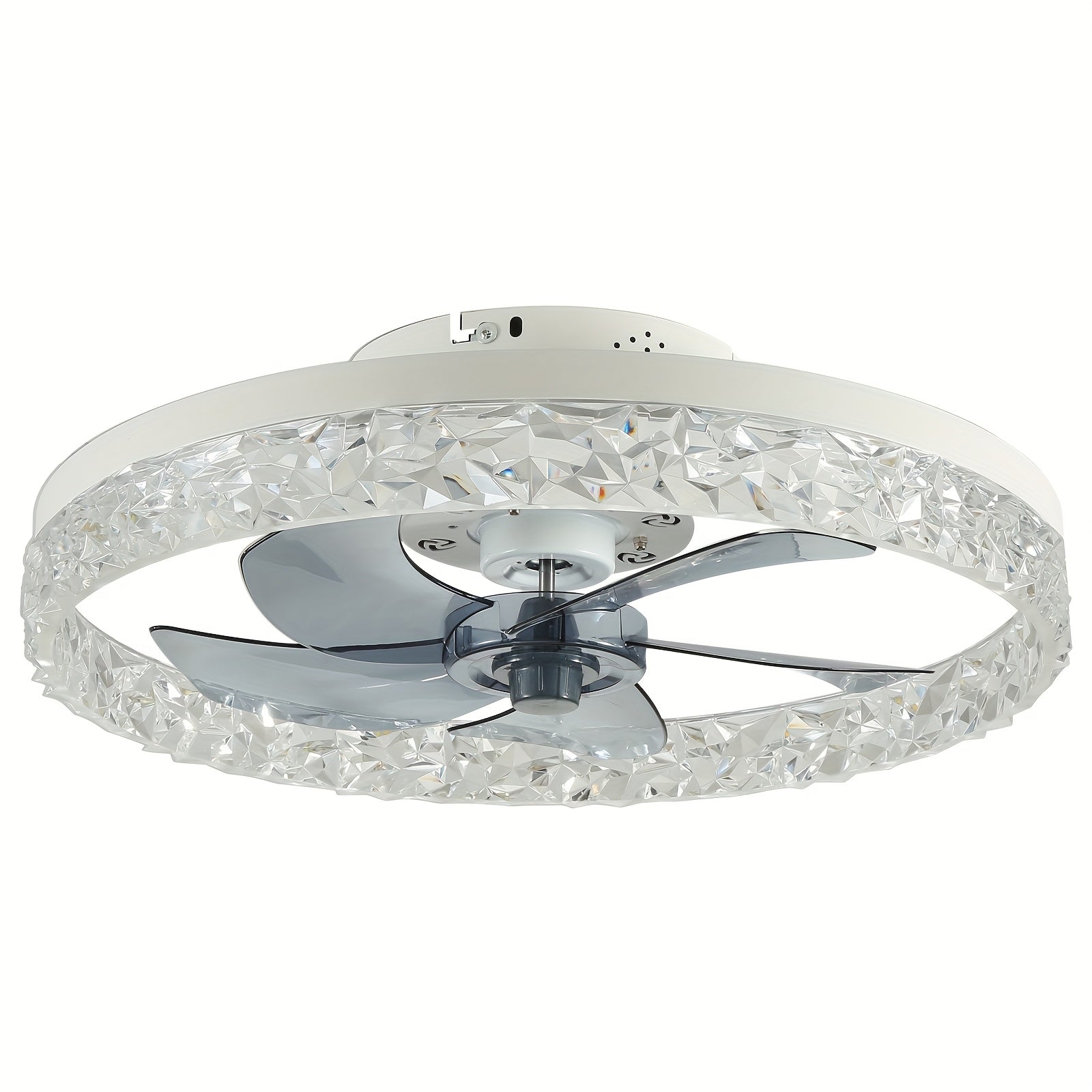 19.7 Inch Low Profile Flush Mount Ceiling Fan with Light, 3 Color Dimmable LED, 6 Speed Timer Remote Control, Reversible Motor Ceiling Lamp for Room & Bedroom Decor